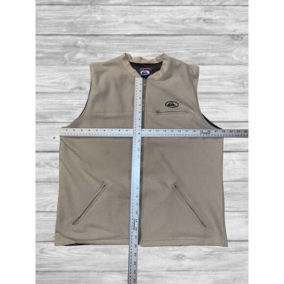 Quiksilver Fleece Vest Jacket Vintage 80s 90s Mens Size Small Tan Surf Y2K - Picture 5 of 6